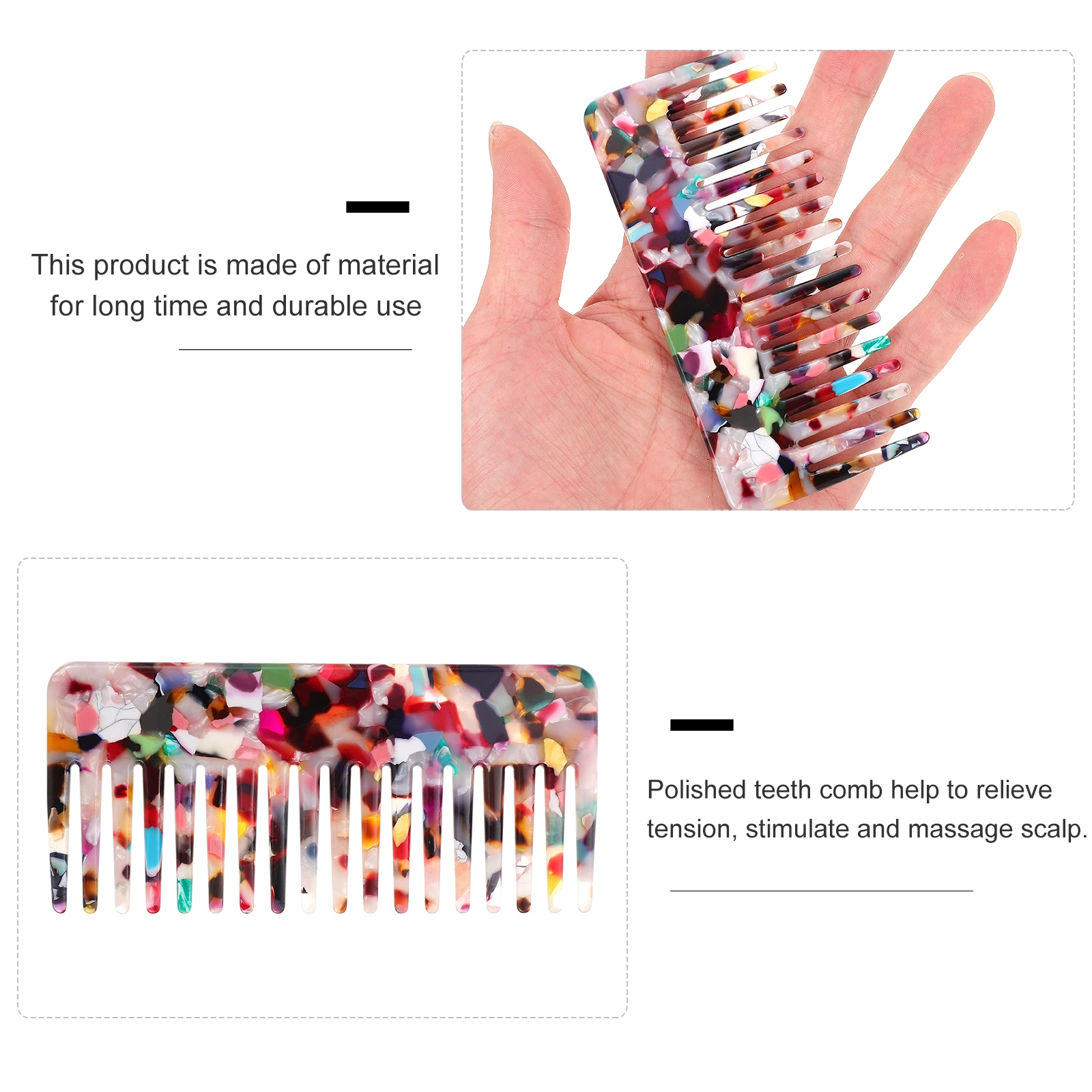 

1pc Anti-static Hair Comb Polished Scalp Massage Detangle No Snags Frizz Prevention Comfort Grip All Hair Types Stylish for Men