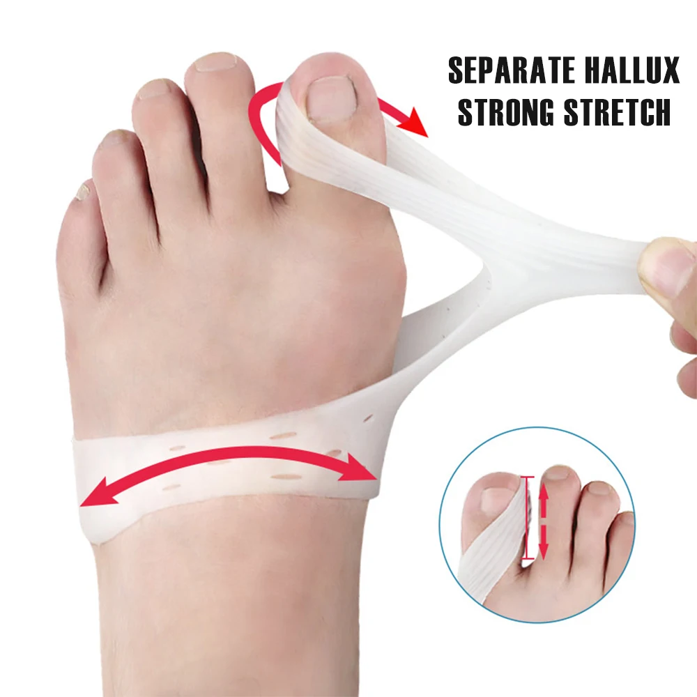 1Pair Silicone Bunion Corrector Relief for Big Toe Gel Cushion Brace Support Cushion Hallux Valgus Hammer Toe Pain Relief