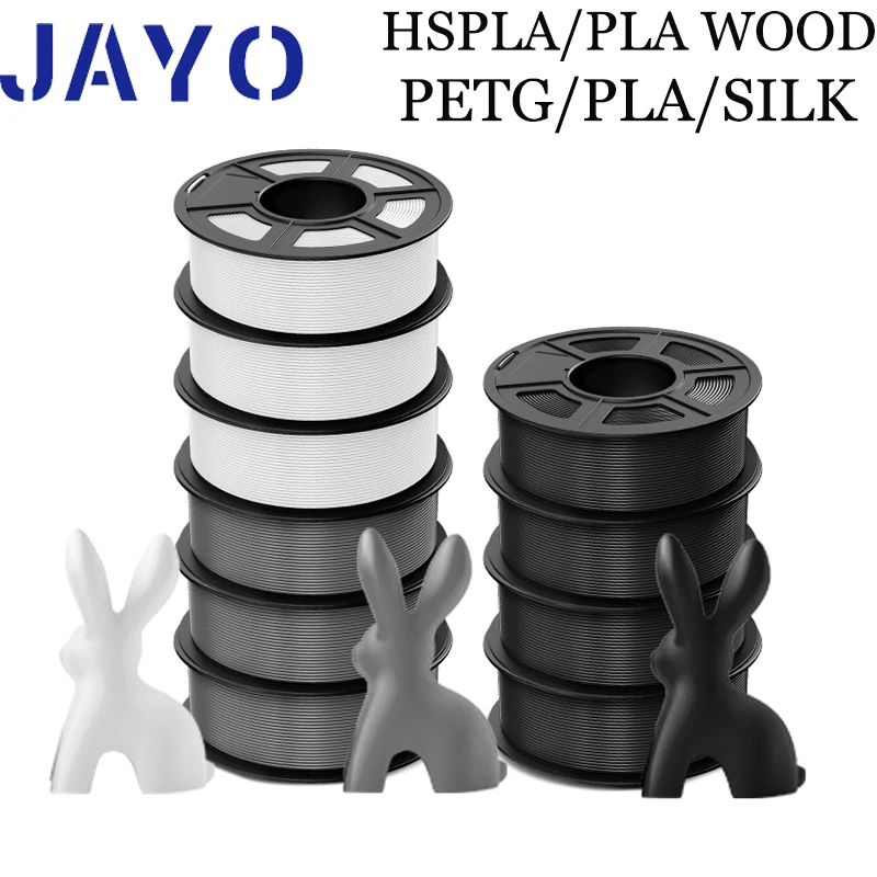 

JAYO 3D Printer Filament 10Rolls PLA/ PLA PLUS SILK/ ABS/TPU 1.75MM 3d Filament Diameter FDM Printing Tolerance High Toughness