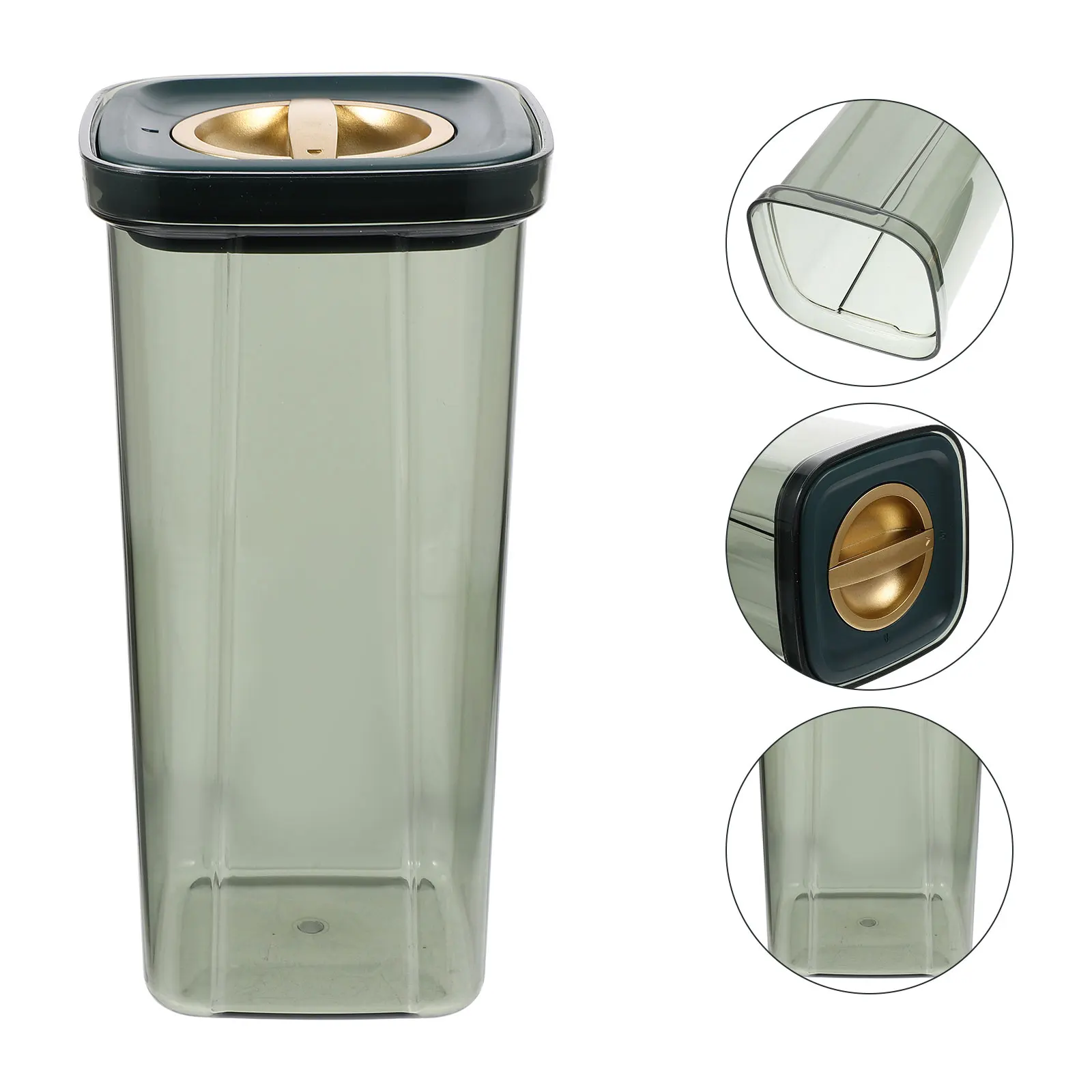 

Airtight Sealing Jar Rice With Lid Food Grade Storage Holder Beans Snacks Tea Organizer Kitchen Supplies Grains Dispenser Clear