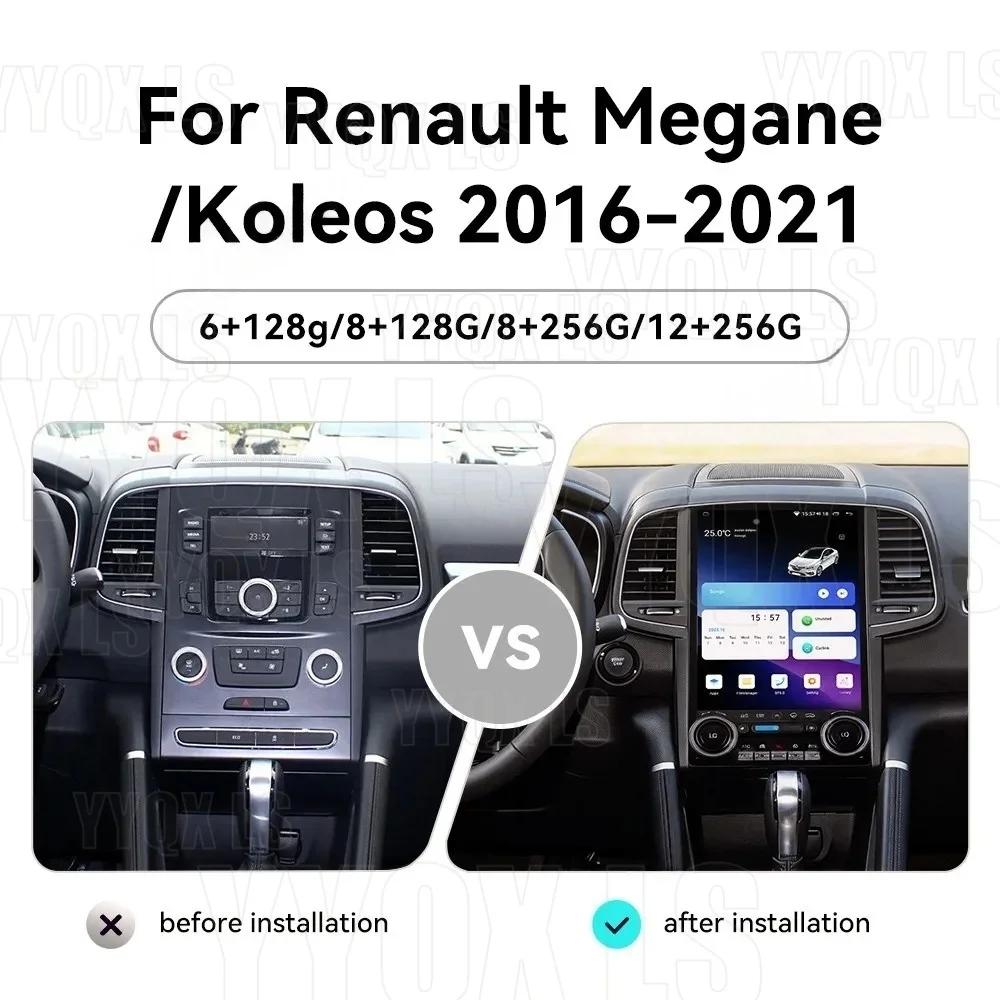 

Android Car Radio For Renault Koleos Megane 4 2016-2021 Multimedia Video Player Auto GPS Navigation Carplay Ai Screen WIFI BT