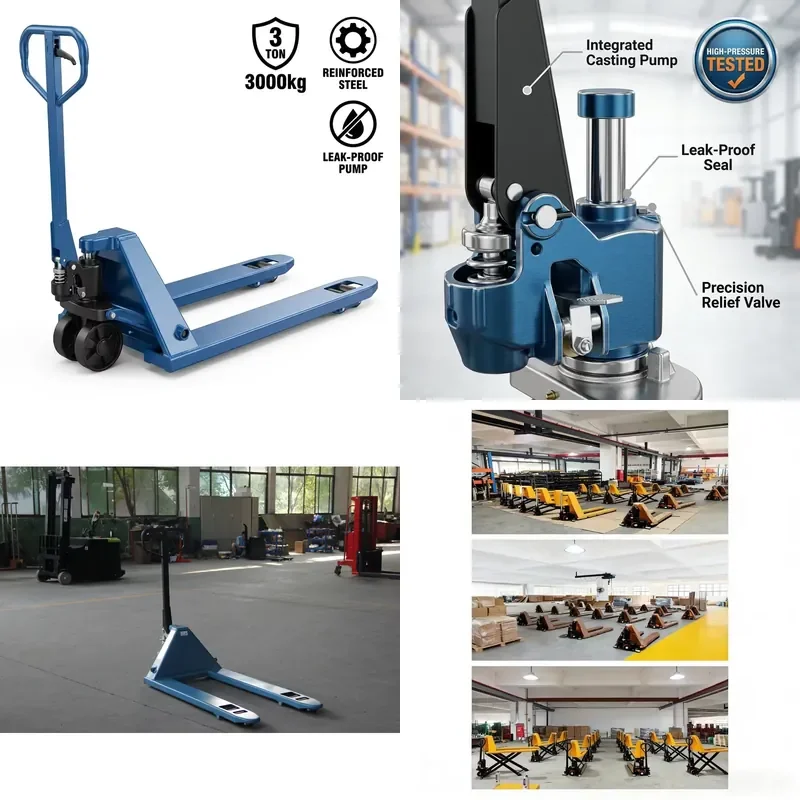 

3 Ton Heavy Manual Pallet Jack Standard Hydraulic Hand Pallet Truck 1150mm Fork Length 685mm Yellow Warehouse Forklift