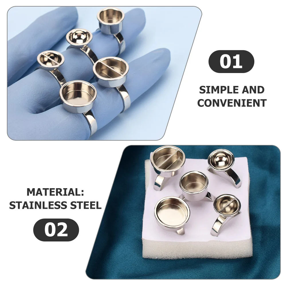 

5 шт., кольца с чернилами для татуировки из нержавеющей стали, пигментные чашки, кольца для клея для ресниц, держатель для ресниц, пигментные принадлежности для татуировки, чашки с чернилами для татуировки