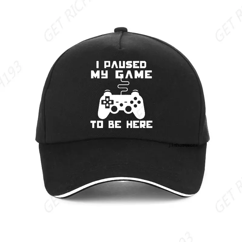 Gamer Baseball Cap Men I Paused My Game To Be Here Tops Interesting Play Computer Hat High Quality Snapback Hats Bone