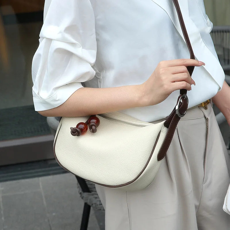 

Genuine Leather Women's Bag Fashionable Versatile Dumpling 2025 Crossbody Ladies High-end Single-shoulder Designer Luxury Bag