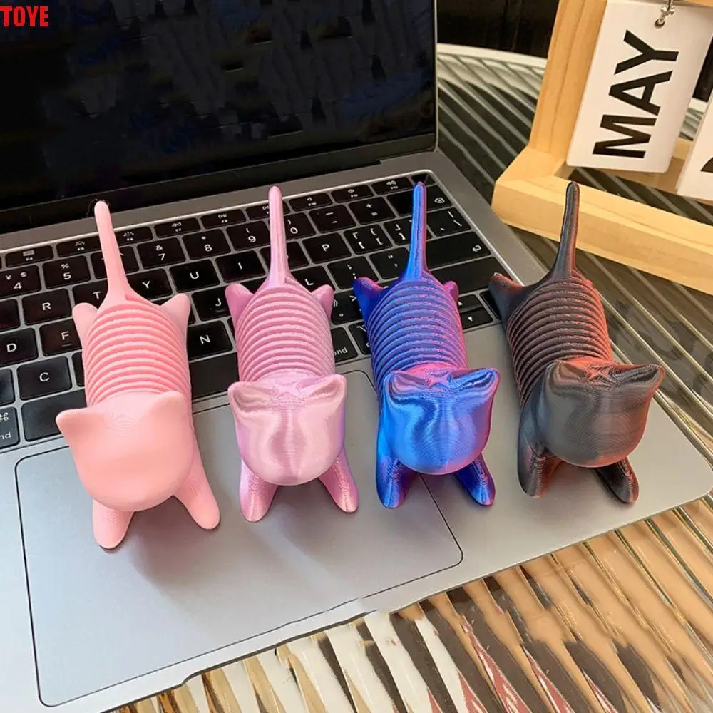 

Durable 3D Printing Spring Cat Novelty Cartoon Spring Cat Ornament Simulation Creative Spring Cat Model Offices