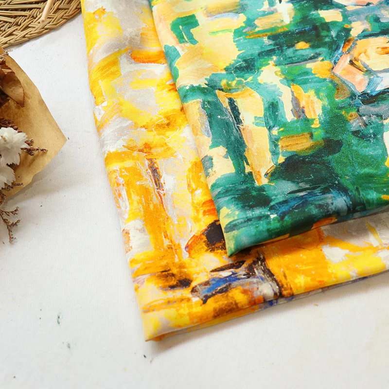 High Quality Grade Silk Oil Painting Silk Scarf Twill Medium Kerchief