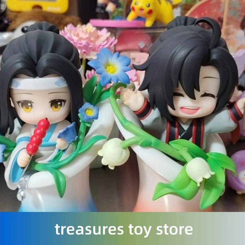 

Фигурка аниме Mo Dao Zu Shi, слепая коробка Wei Wuxian Lan Wangji Q Version, фарфоровая рифма, серия цветочных языков, фигурка дисплея