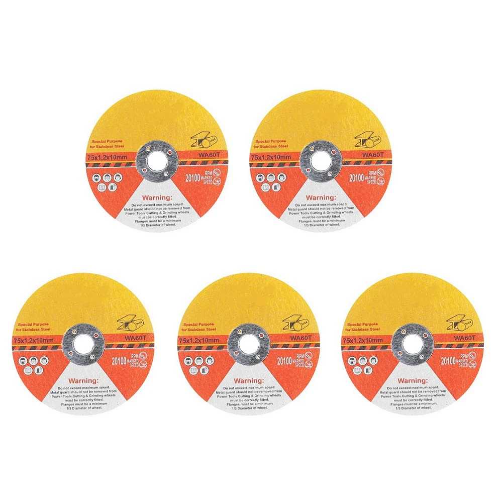 5pcs 75mm Circular Resin Saw Blade Grinding Wheel Cutting Disc For Angle Grinder Ultra-thin Piece Wear-resistant