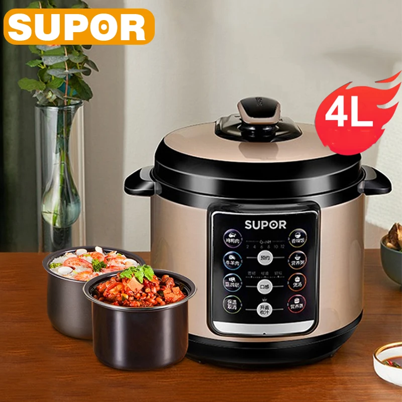 SUPOR 4L Electric Pressure Cooker Household Double-Ball Large Capacity Intelligent Multifunctional Electric Pressure Cooker 220V