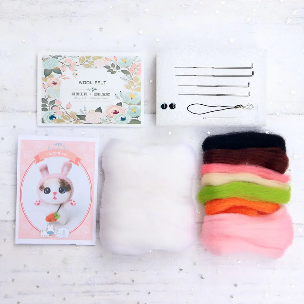 

DIY Wool Wool Felting For Beginners Tools Kids Craft Cartoon Kids Tool Needle Felt Set