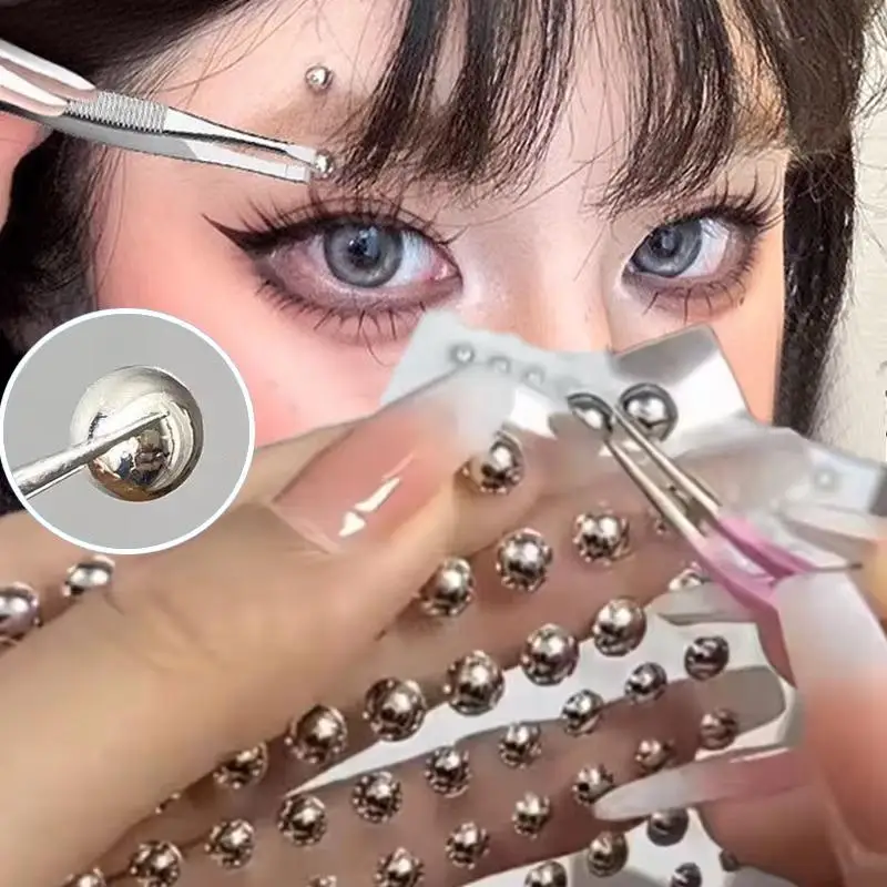 Self Adhesive Fake Lip Eyebrow Stickers Non Piercing Nose Ring Stickers Belly Button Nails Reusable Body Earring Studs Stickers