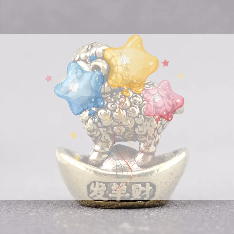 Chinese Zodiac Goat Lucky Statue Hand Polished Brass Sheep Figurine Desktop Ornament For Office Fengshui Decor