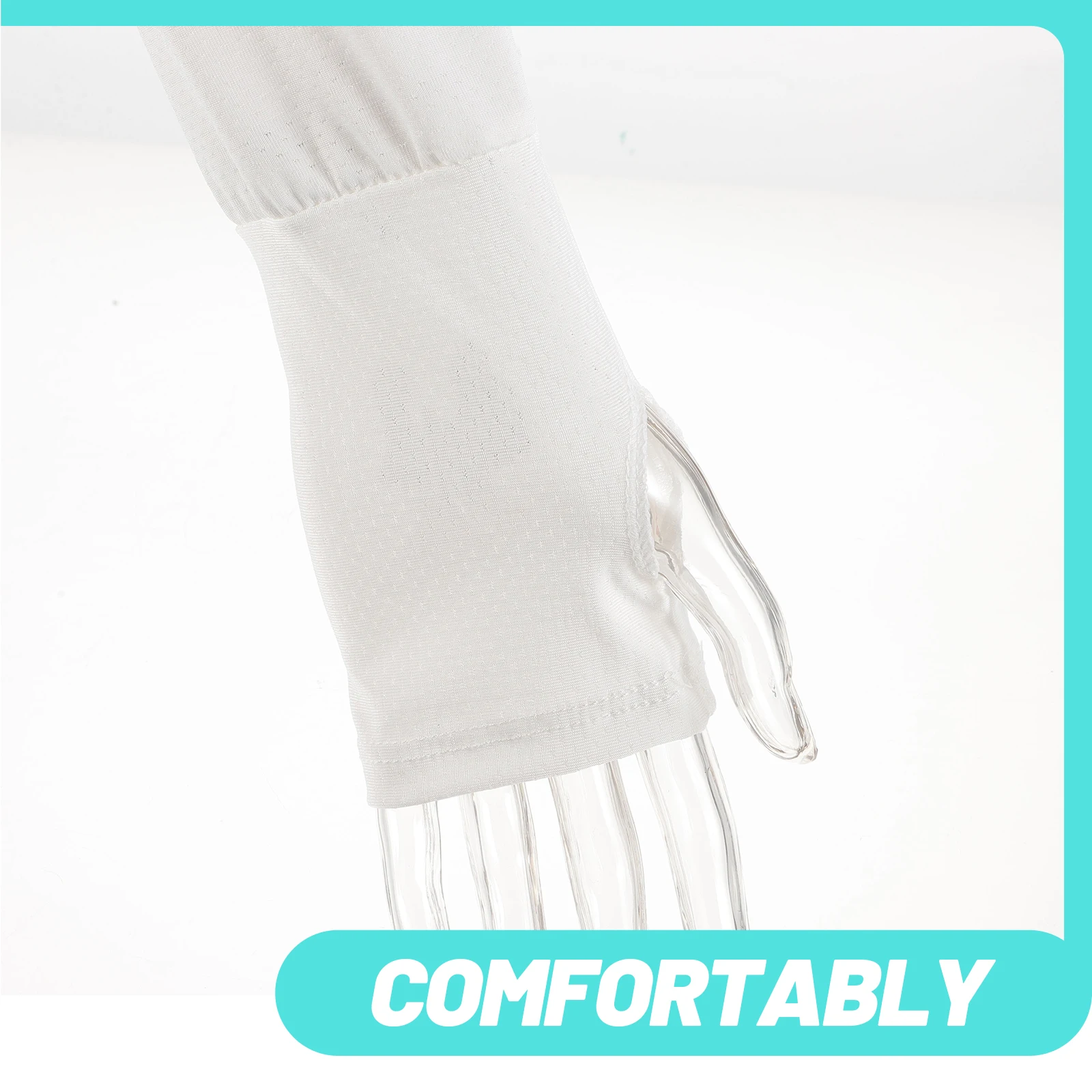 

1Pair Sun-Resistant Arm Sleeves Cooling Fabric Uv Protection Breathable Sweat-Absorbent Elastic Arm Covers for Women Men Sports