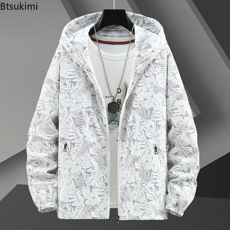 New Men's Casual Hooded Jackets Outdoor Sport Camping Travel Windbreak Breathable Coats 2026 Fashion Men Clothing Plus Size 5XL