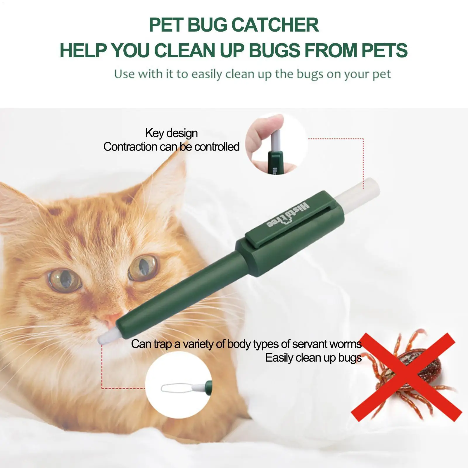 Pet Tick Remover Tool Durable Family Pet Flea Control Waterproof Portable Rustproof Tick Removal Pen For Cat Dog And Humans view 4