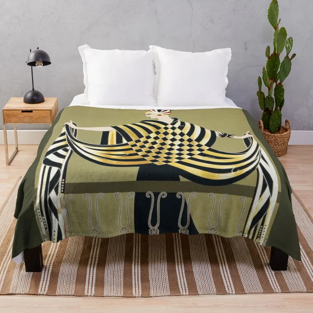 

LADY OF THE CHESS Art Deco Beauty Fashion Throw Blanket All Season Soft Lightweight Blanket for Home