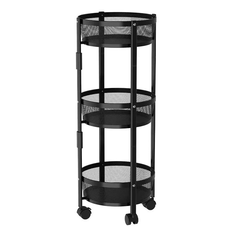 Multi Purpose 3 Tier Rolling Organizer Storage Rack Trolley One Second Folding Kitchen 3 Tier Utility Storage Cart