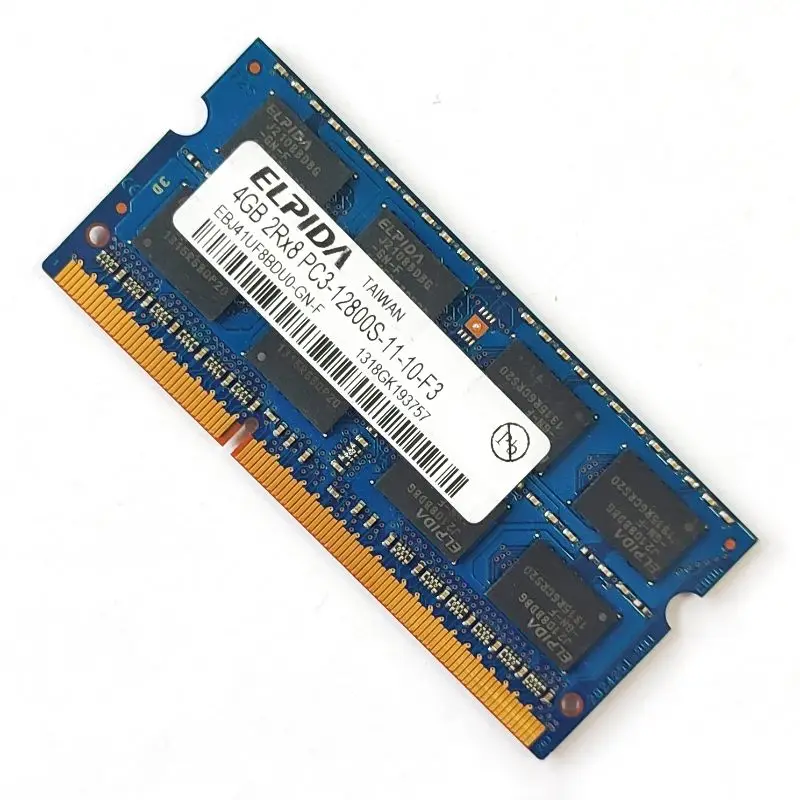 ELPIDA RAMs DDR3 4GB 1600MHz Memória portátil ddr3 4GB 2Rx8 PC3-12800S 1.5V SODIMM 204PIN