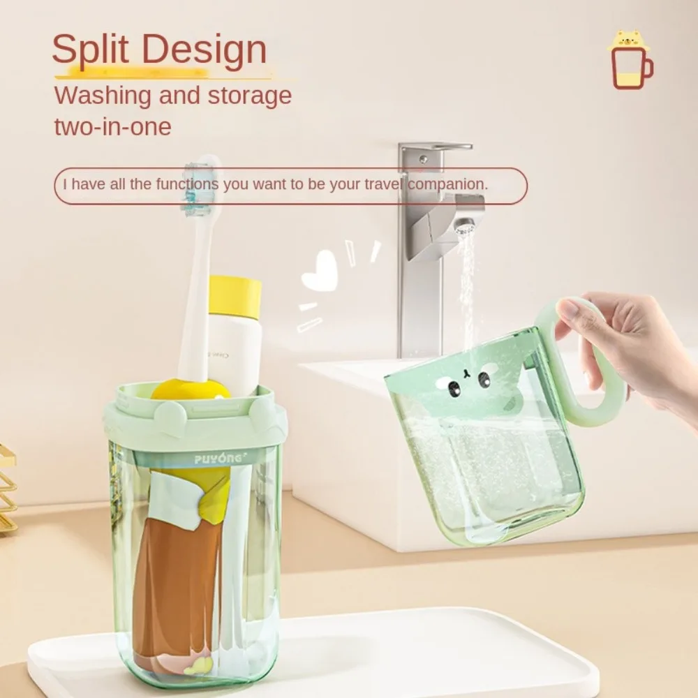 

Новый мультяшный ящик для хранения зубных щеток 2 в 1, портативная чашка для полоскания рта, чистящие средства, чашка для мытья ванной комнаты