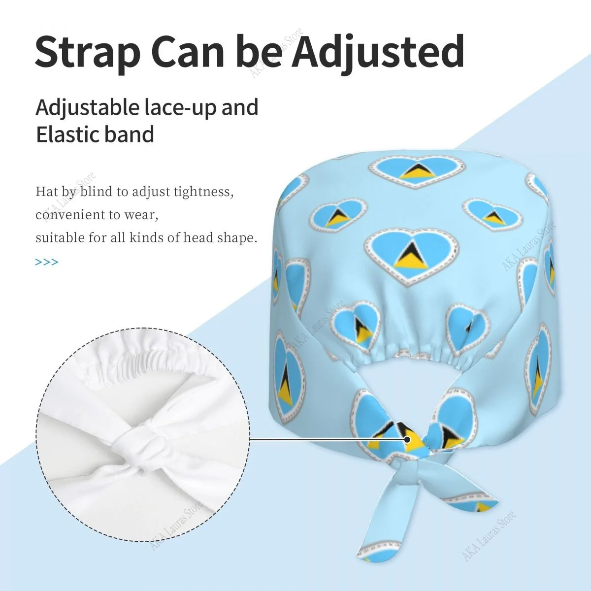 세인트 루시아 모자 스크럽 모자 재미 있은 살롱 작업 모자 실험실 애완 동물 가게 간호 스크럽 캡 마취 스크럽 캡