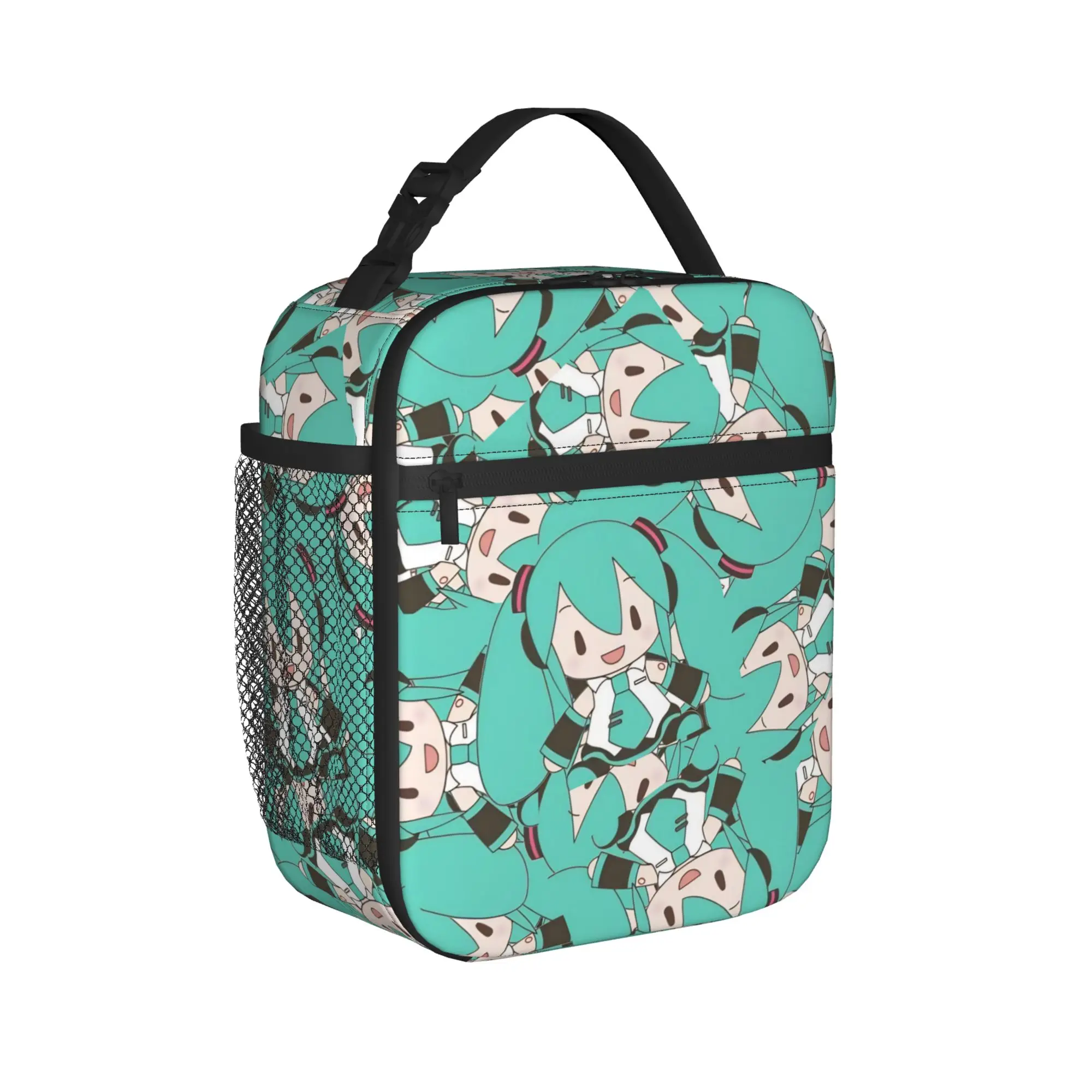 Hatsune Miku Singer Music Anime Isolierte Lunchtasche für Männer und Frauen, Lebensmittelbehälter, tragbare Thermo-Kühlboxen für die Arbeit – Detail 2