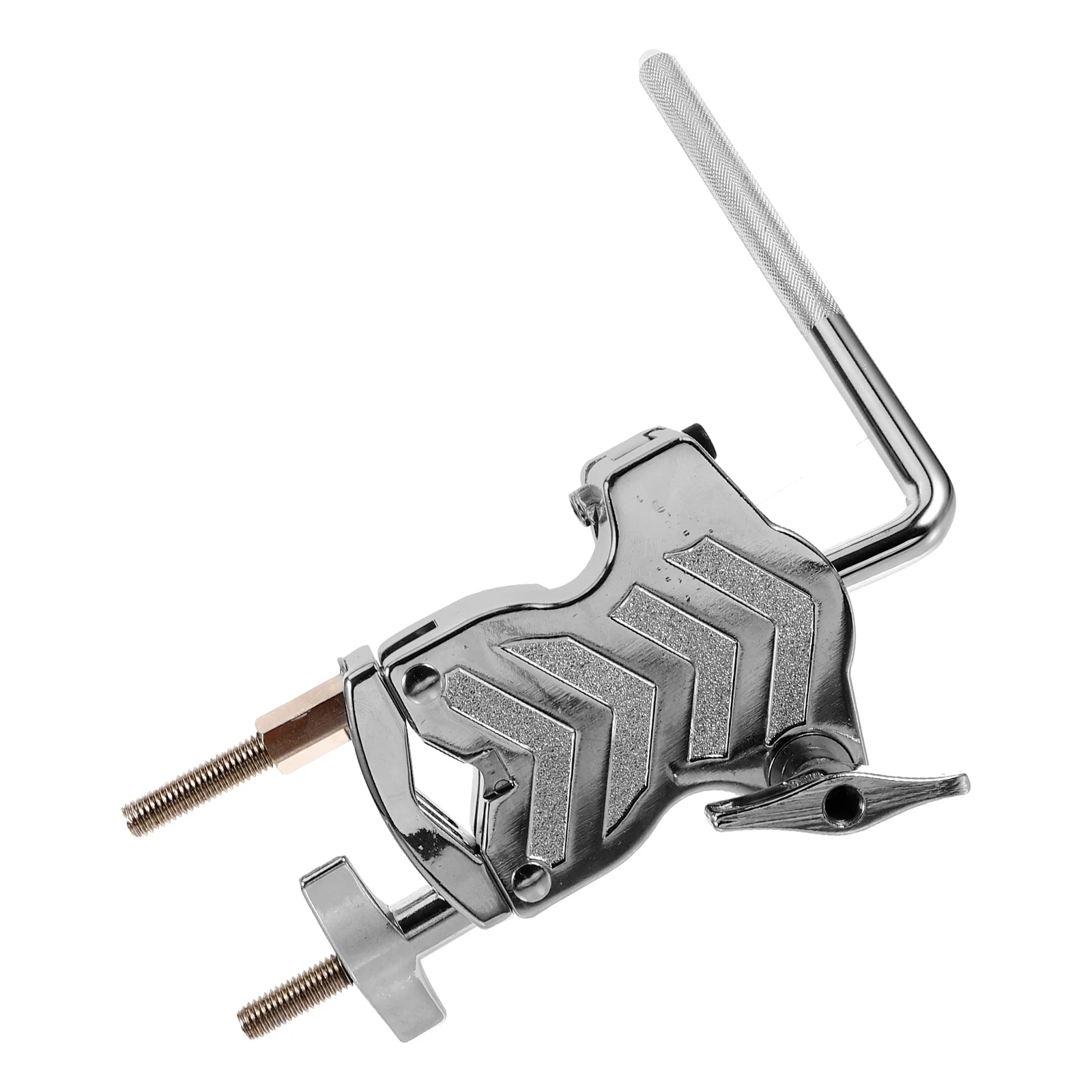 

Cowbell Fixing Clamp Clip Drum Stand Holder Mount Bracket Silver Zinc Alloy Extension
