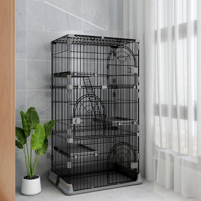 

Manufacturer Best Price Cheap Stainless Steel Cats Cage 3 Layer Pet Cage Cat Enclosure House Big Large 4 Layer Pet Cat Cage