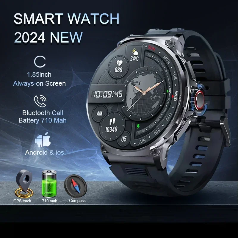 2024 New Smartwatch 1.85'' Ultra HD GPS Track Bluetooth Call. 710Mah Large Battery Durable Build. Fashion Style. Sports Fitness.