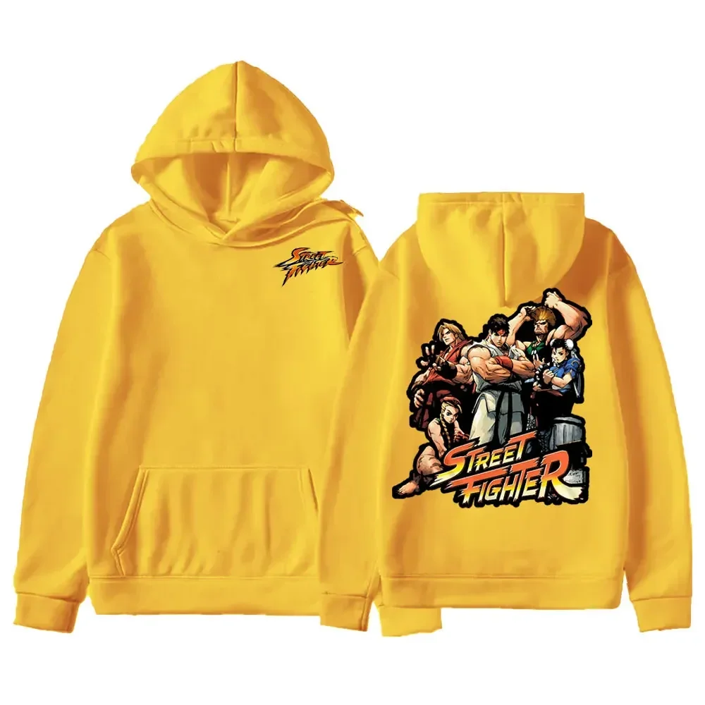 Felpe con cappuccio da uomo Street Fighter Anime Print felpa con cappuccio a maniche lunghe tutti i personaggi Active Double Sided Graphic Clothes