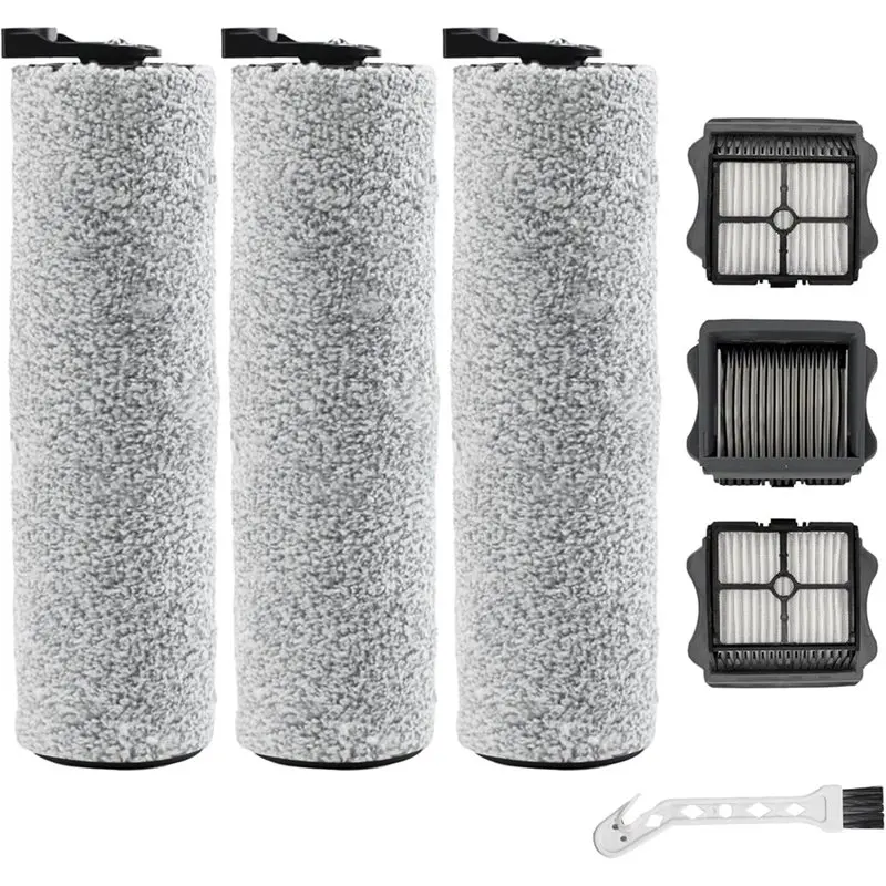 B82B-3 Brush Rollers And 3 HEPA Filters Fit For Tineco, Vacuum Mop Replacement Parts Accessories For Tineco Replacement Parts