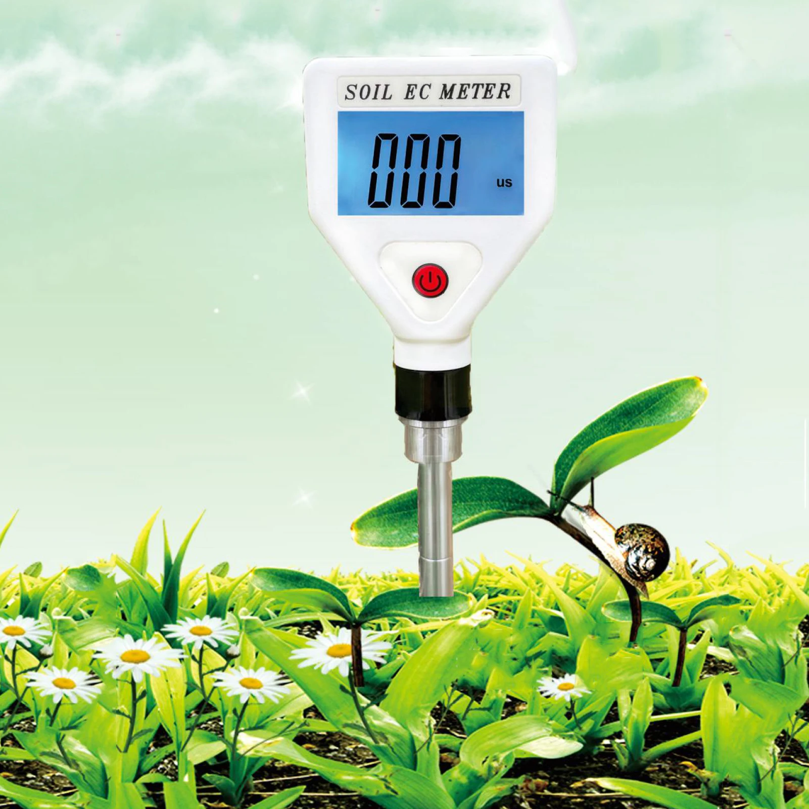 EC-98361 Digital Soil Meter EC Moisture Acidity Tester Plant Soil Tester Kit Water Quality Monitor for Flowers Aquarium Water