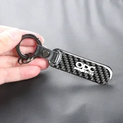 For Opel OPC LINE Astra G H J K F Corsa D Zafira B Insignia Carbon Fiber Car Rings Creative Keychain Key Holder Auto Accessories