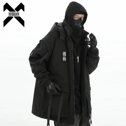 11 BYBB'S DARK Men Tactical Parkas Jacket 2023 Winter Ribbons Function Jackets Coats Warm Thick Hooded Padded Parka Techwear