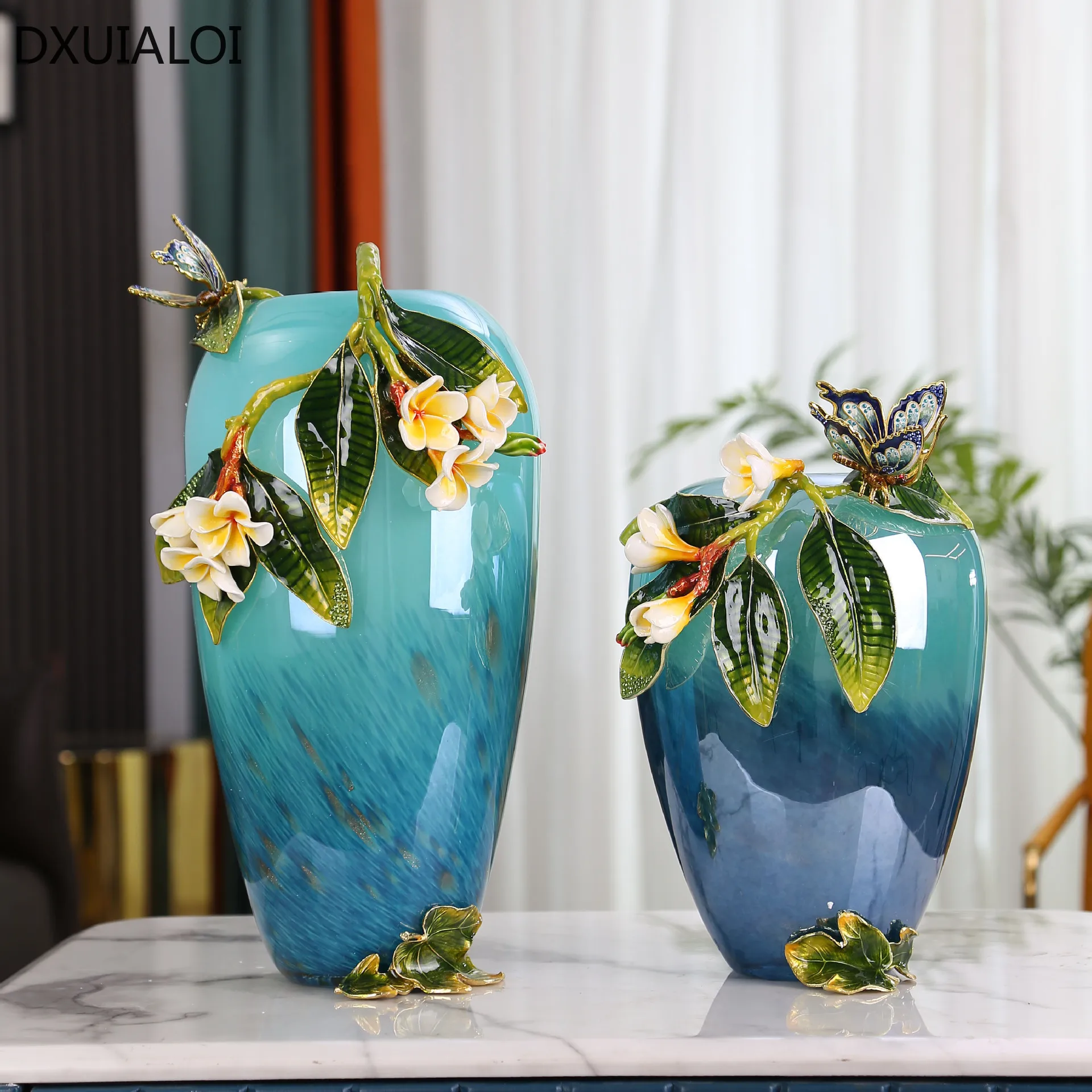 Home decoration accessories Glass Vase  Handmade enamel colored vase Living room decorations Flower arrangement device