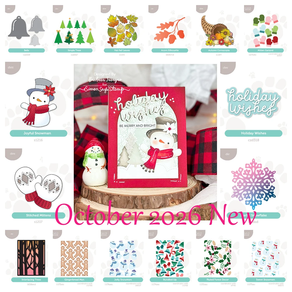 October 2026 New Jolly Snowmen Fluted Forest Decor Metal Cutting Dies Stencils for DIY Scrapbook Diary Production Handmade Cards
