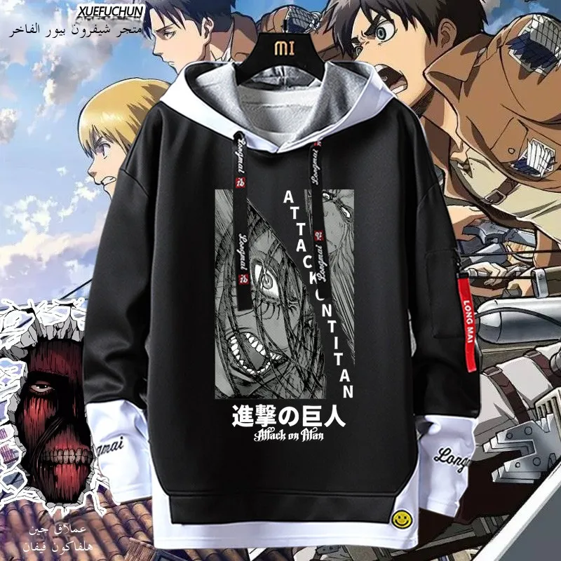 進撃の巨人-アニメ-パーカー-ルーズ-メンズ-ジャケット-トップス-スノー-ピュアブランド-カジュアル-ファッション-秋冬-ポリエステル-スパンデックス混紡