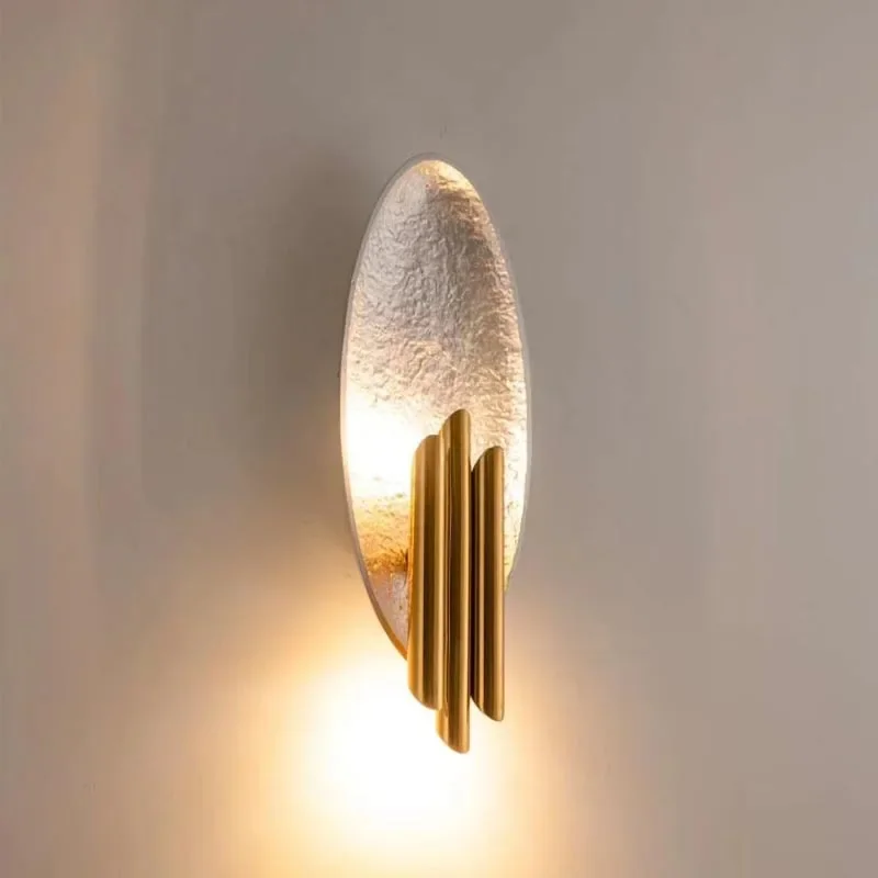 Metal Tube Resin Wall Lamps Nordic Living Room TV Background Wall Sconce Gold Silver Staircase Aisle Bedside Light