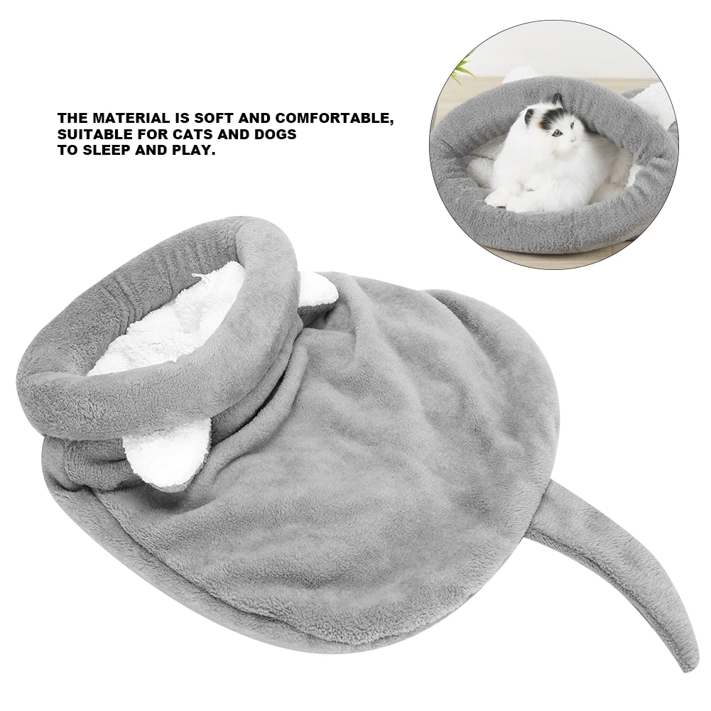 Soft Plush Pet Bed Calming Self Warming Cave Sleeping Bag Comfortable Puppy Cats Kennel