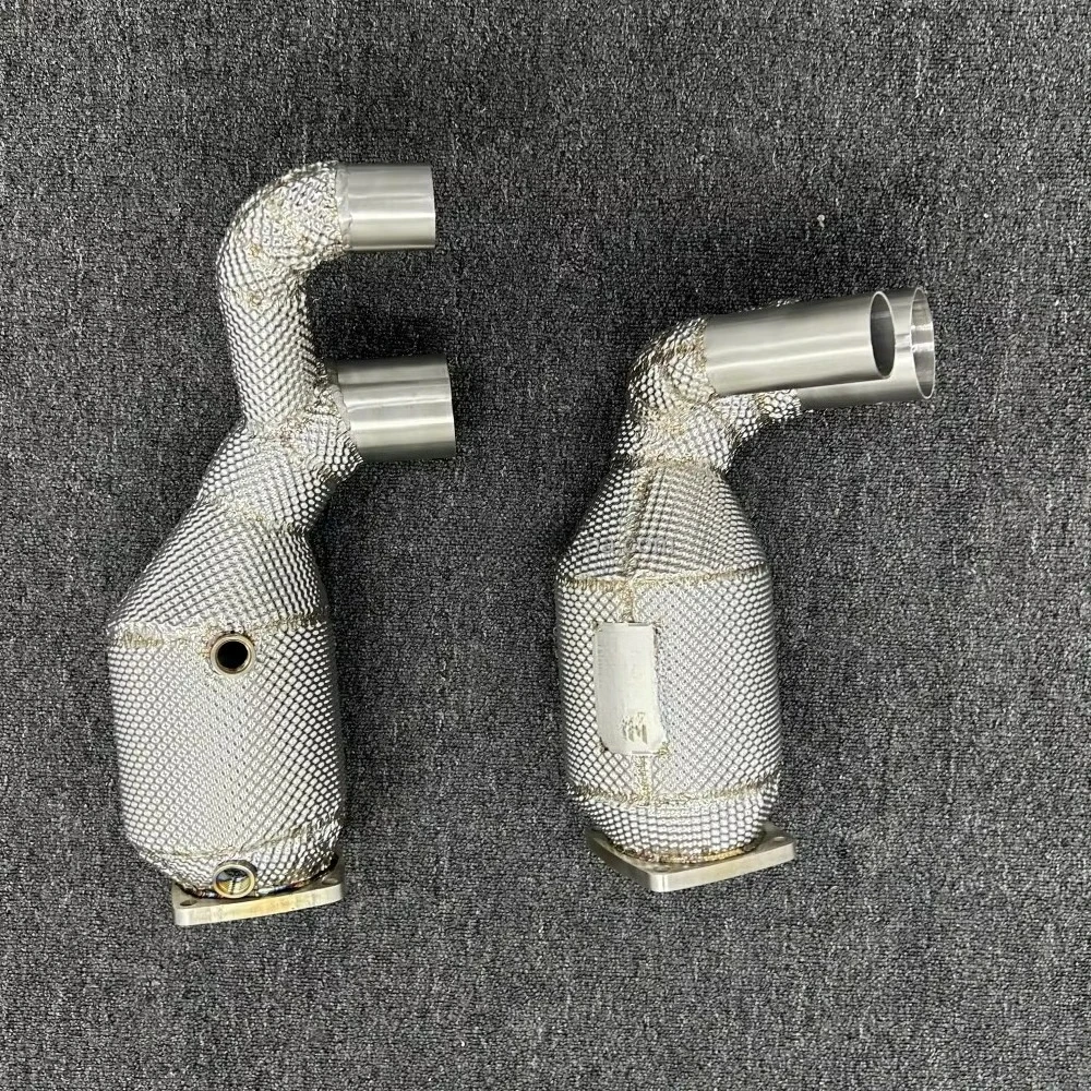 Exhaust Pipe Downpipe 304 Stainless Steel Material with Catalytic Belt Insulation Layer Is Suitable for 911 991.2.
