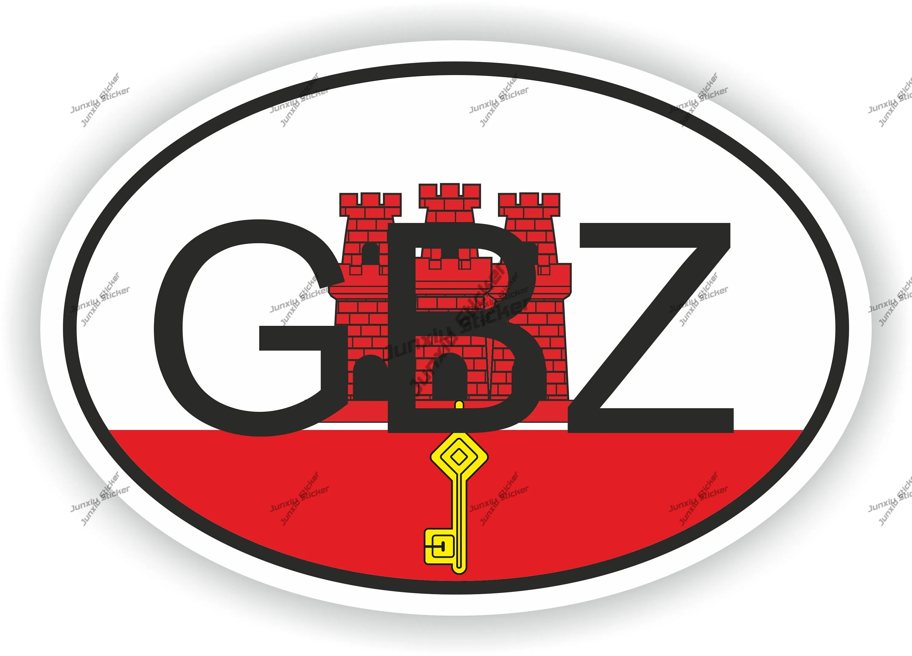 جبل طارق Gbz رمز البلد العلم البيضاوي ملصق الإكسسوارات الفقرة اكسسوارات السيارات الأشعة فوق البنفسجية المحمية اكسسوارات للسيارة الخارجي Deca