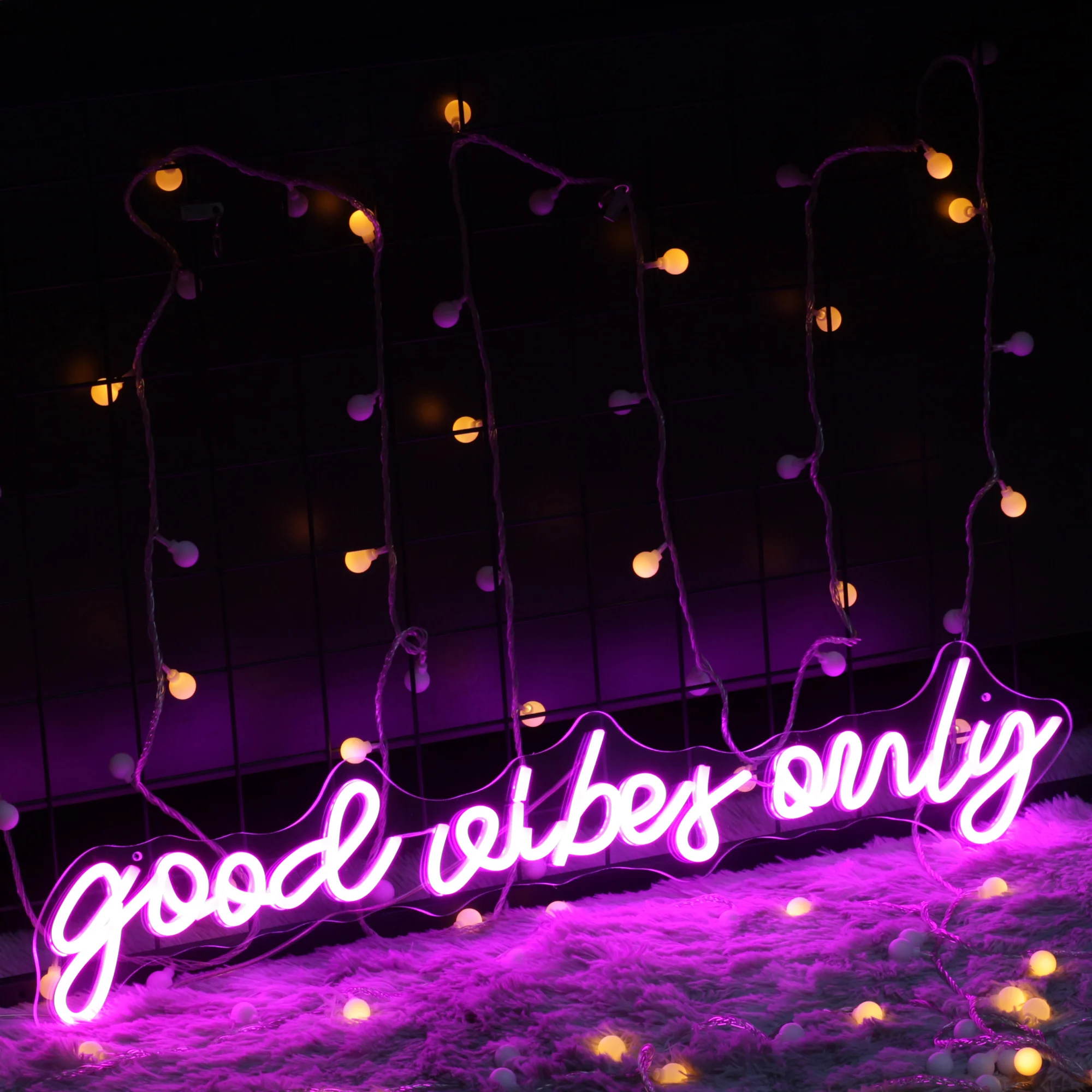 Custom neon monochrome/seven-color dazzling lighting good vibes only Sign Birthday Gifting Bar Restaurant Wedding Decoration INS