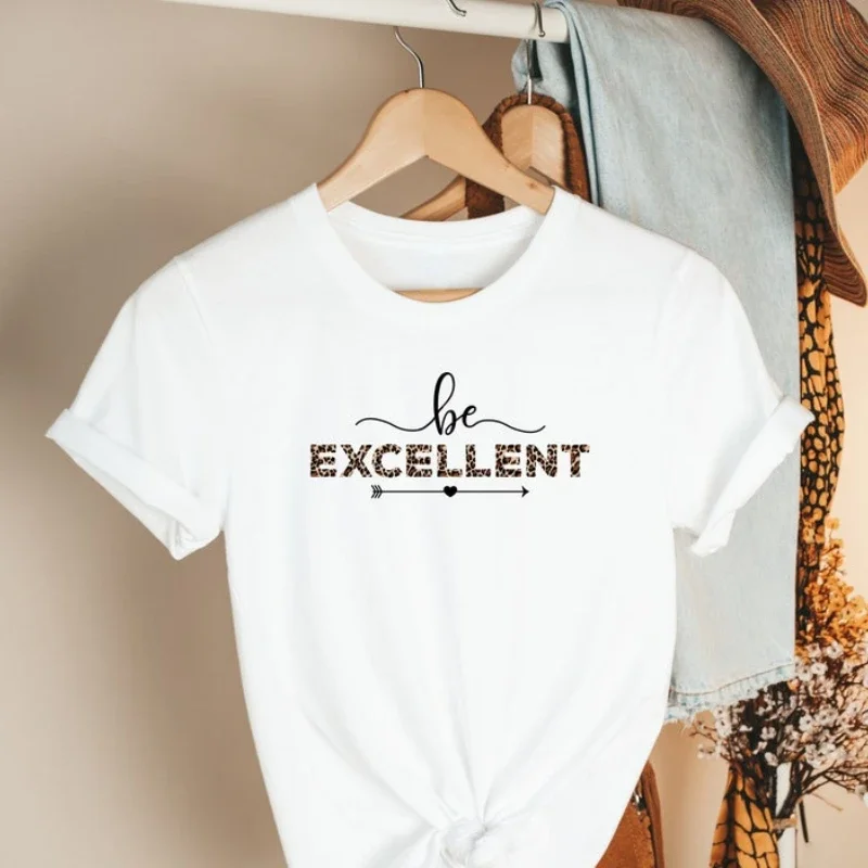 Women Letter Print T Shirt Buy Yourself A Vintage Be Excellent T Shirt Print Graphic T Shirts. ICrewneck Womans Short Sleeve Tee