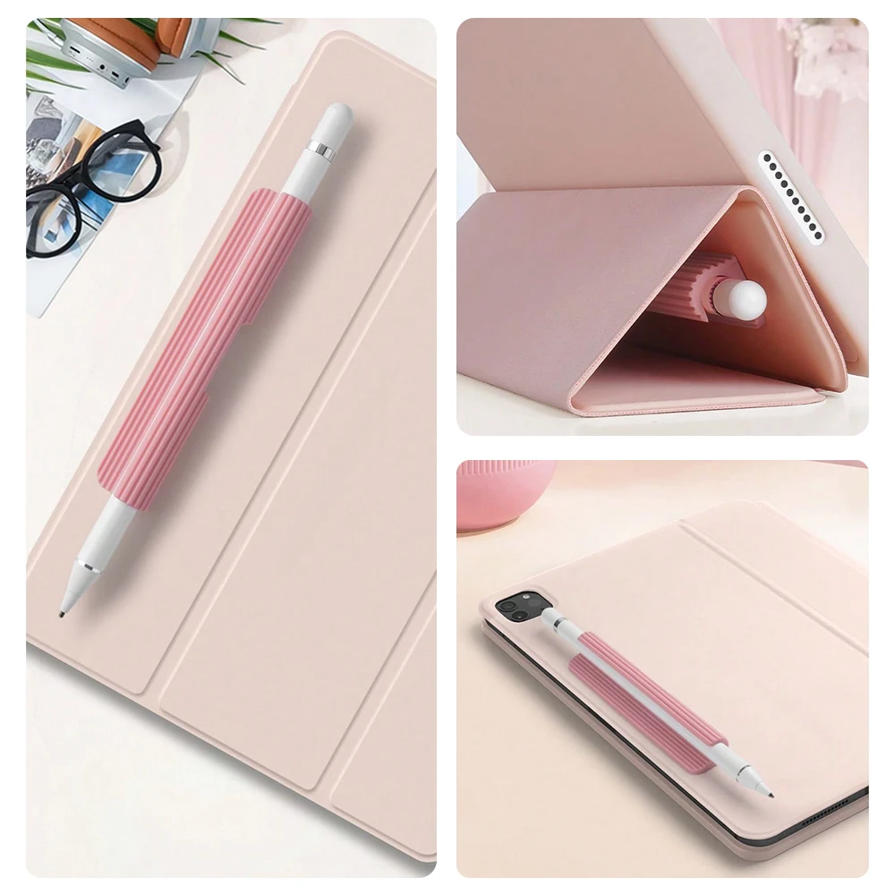 Funda de silicona para portalápices (USB-C) Apple Pencil 1.a/2a generación Adhesivo fuerte adjunto a la funda de la tableta del lápiz óptico ﻿
