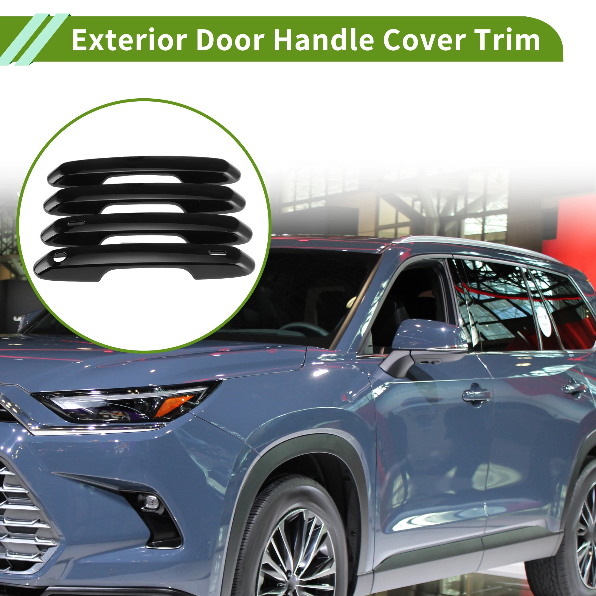 

Накладки на внешние дверные ручки UXCELL для Toyota Grand Highlander 2024-2026, глянцевые черные, 1 комплект