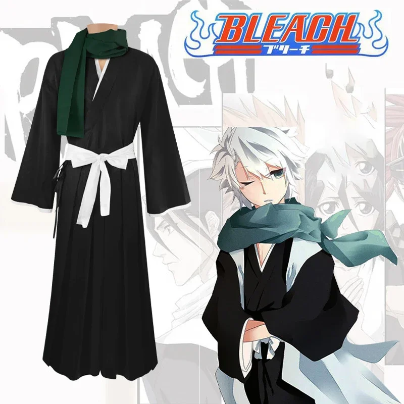 

Bleach Anime guerre de sang Toshiro Hitsugaya Косплей Костюм perruque mort Divisi 10th Capitaine Косплей унисекс Хэллоуин подвесной