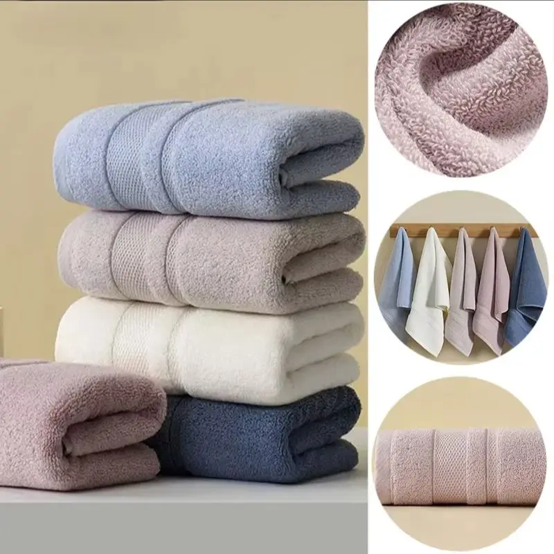 lulupitaya Bath Towel Washcloth 100% Cotton Class A Towel Solid Color Soft Absorbent Towels Multipurpose Use For Hotel Bathroom