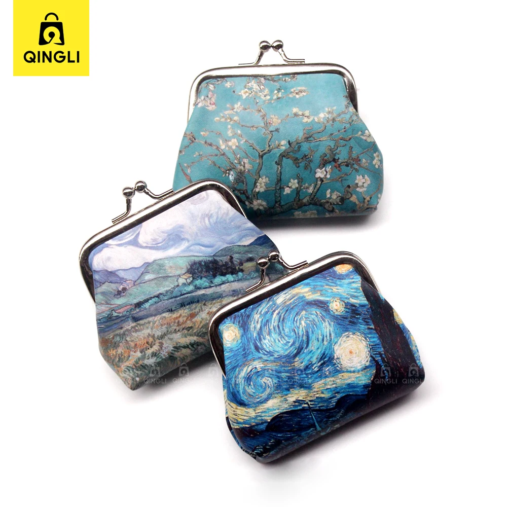 

Винтажный кошелек для монет с картиной маслом, мини-кошелек Van Gogh, художественный кошелек для мелочи, женский маленький кошелек для хранения ключей для наушников, небольшой подарочный мешочек для монет