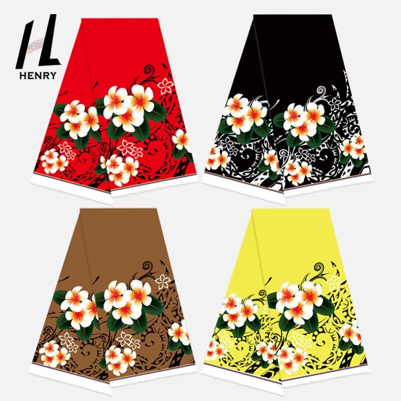 

Custom digital print polyester printed floral Polynesian Micronesia fabric Island style