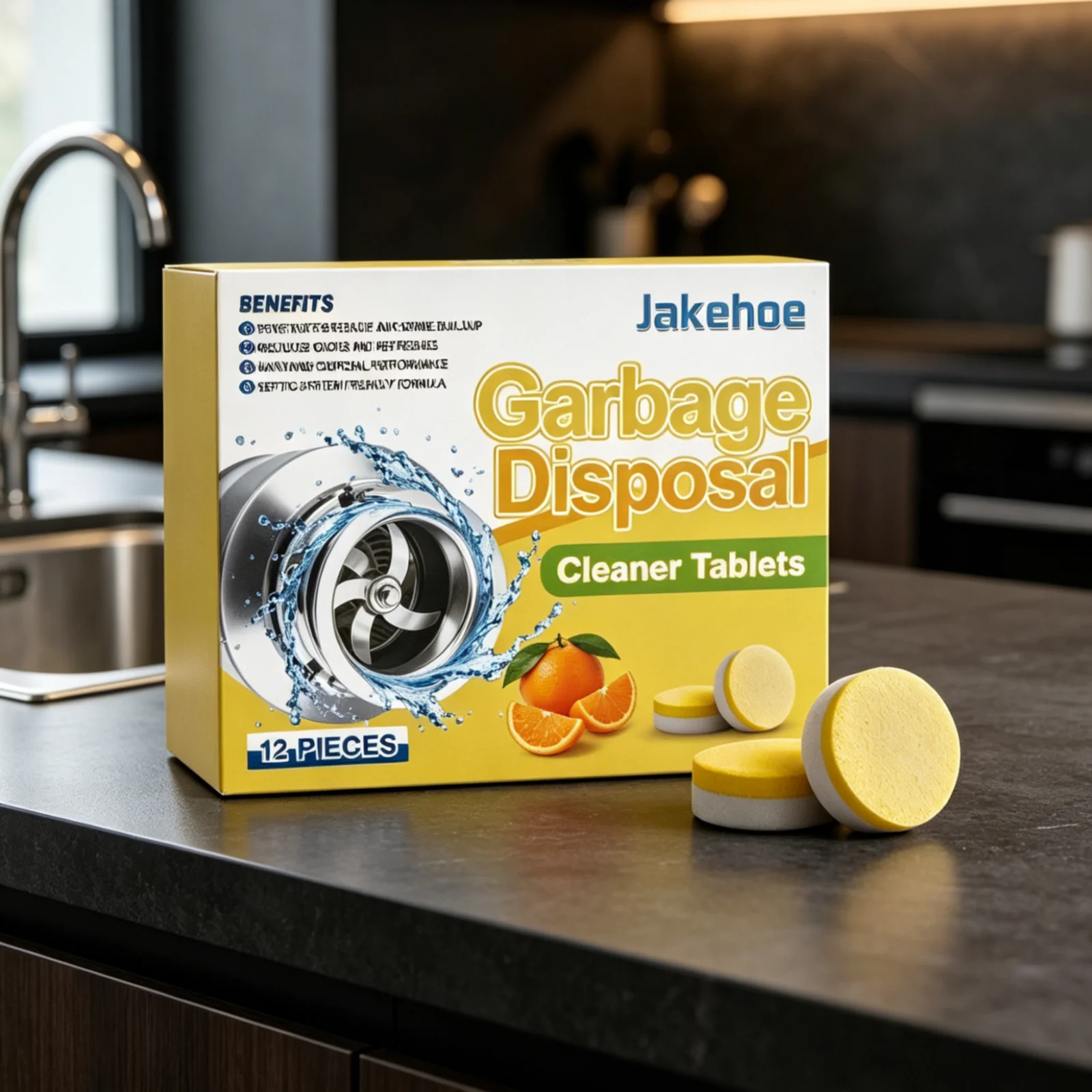 

Jakehoe Garbage Disposal Cleaner Tablets Deep Cleaning Remove Food Residue Fresh Scent Odor Care Sink Cleaner Tablets 12 Pieces